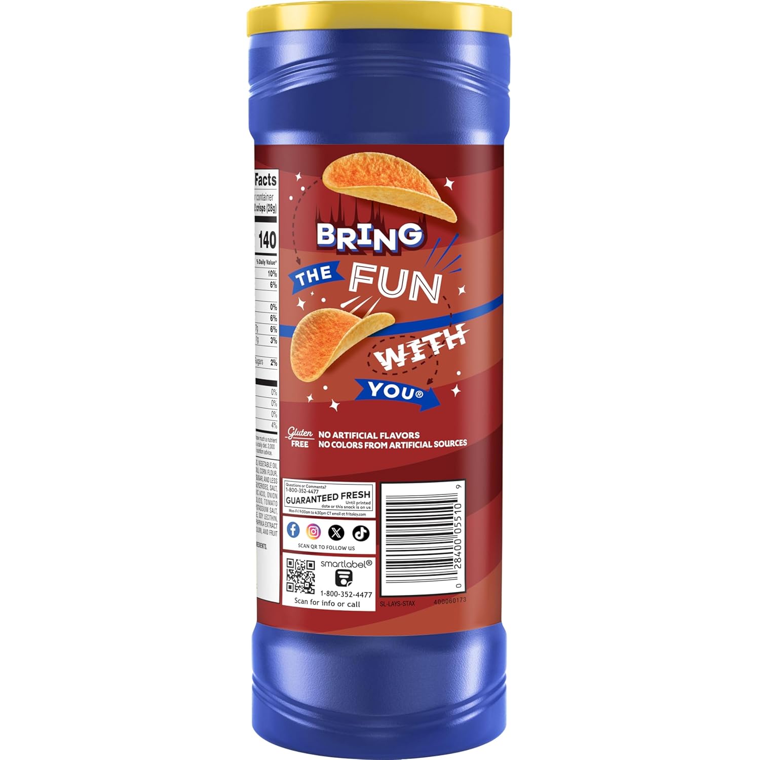 Lay's Stax Potato Crisps Chips, Mesquite BBQ, Gluten Free, 5.5 Oz Canister Pack - Image 4