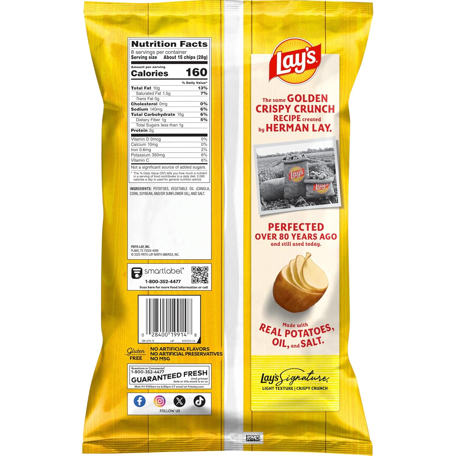 Lay's Potato Chips Classic Flavor Bag, 8 Oz - Image 2