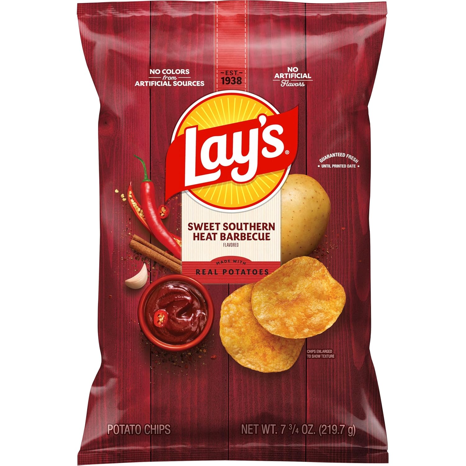 Lay's Sweet Southern Heat Barbecue Flavored Potato Chips, 7.75 Oz