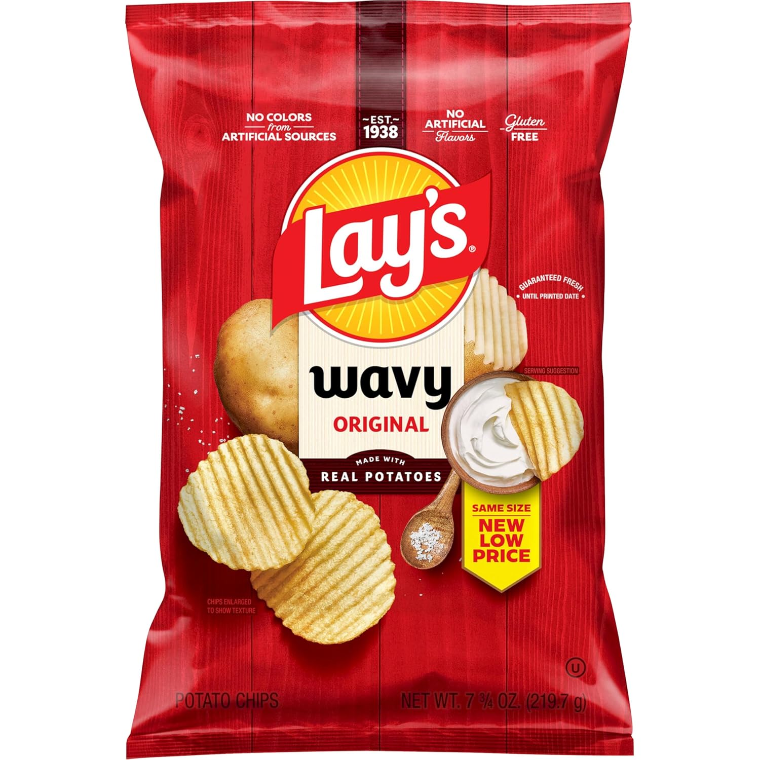 Lay's Wavy Potato Chips Original Flavor, 7.75 Oz