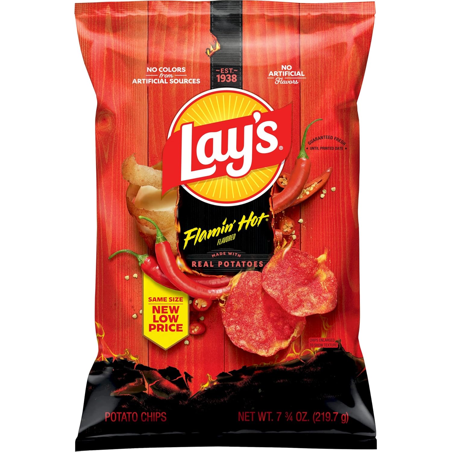 Lay's Potato Chips, Flamin' Hot Flavored Snacks, 7.75oz Bag