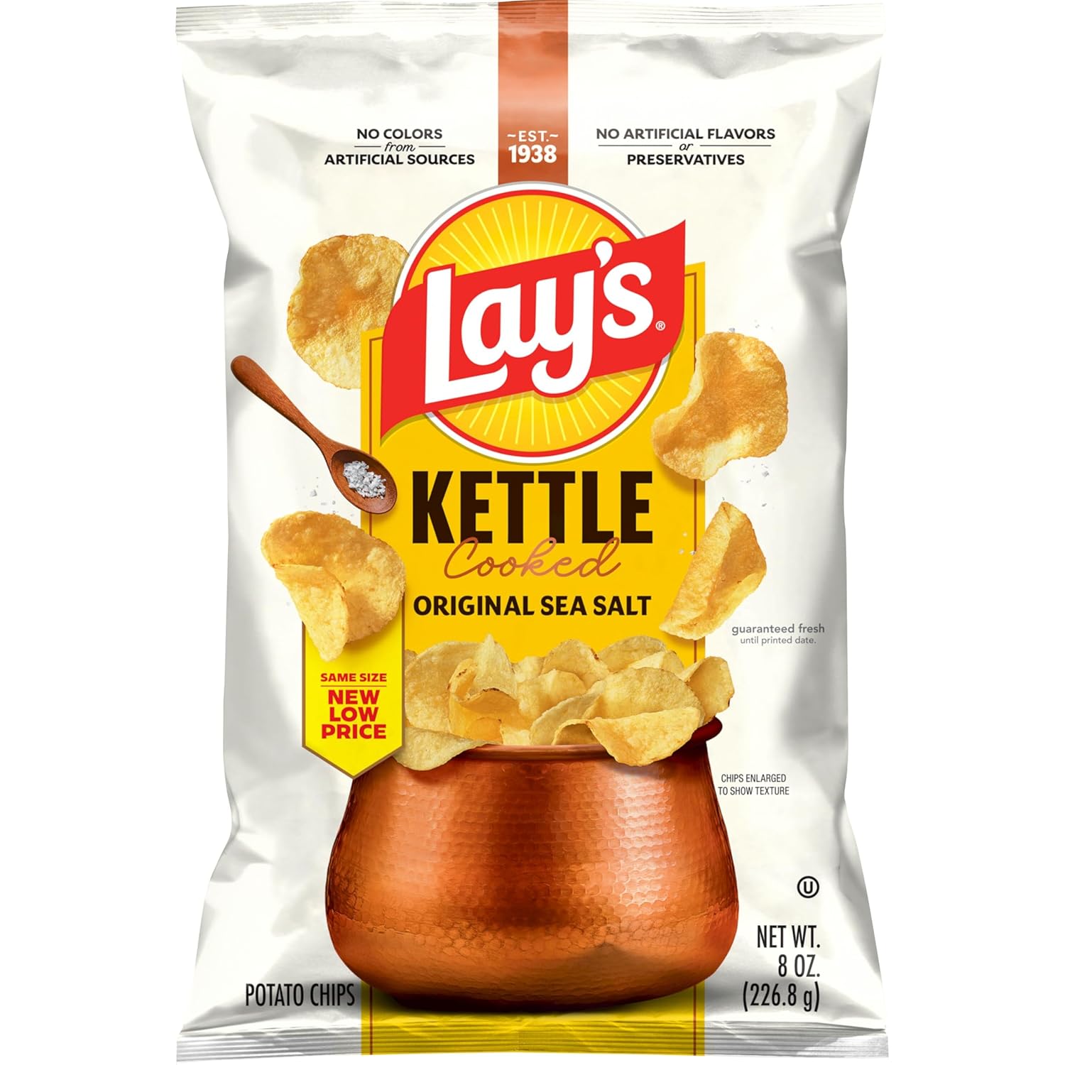 Lay's Kettle Cooked Potato Chips, 8 Oz