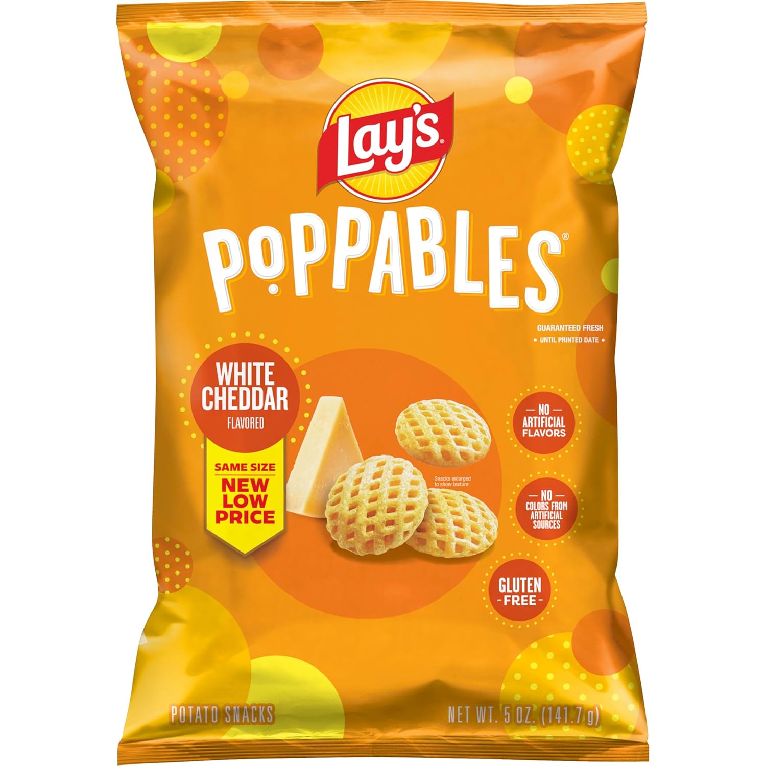 Lay's Poppables White Cheddar Flavored Potato Snacks, 5 Oz