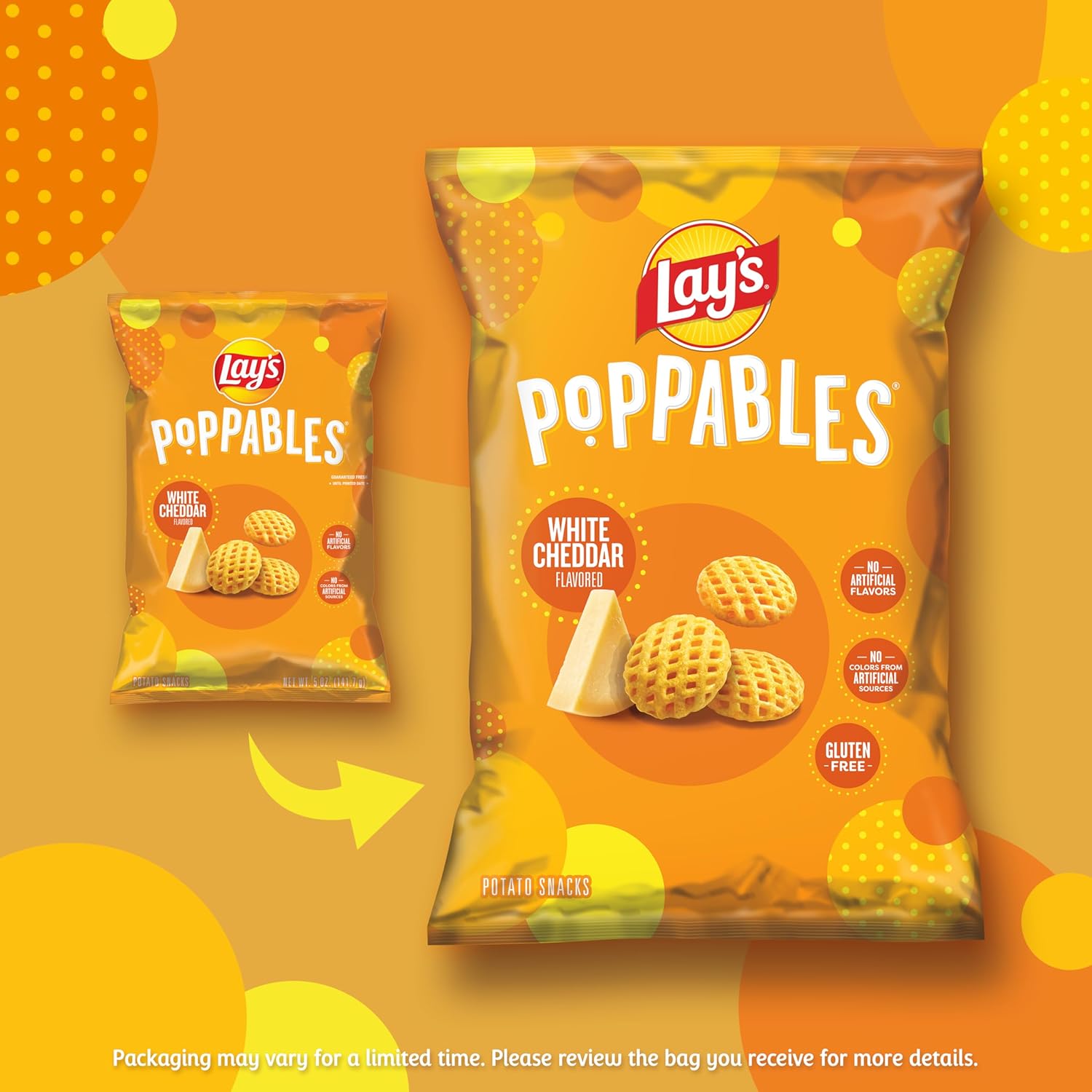 Lay's Poppables White Cheddar Flavored Potato Snacks, 5 Oz - Image 4