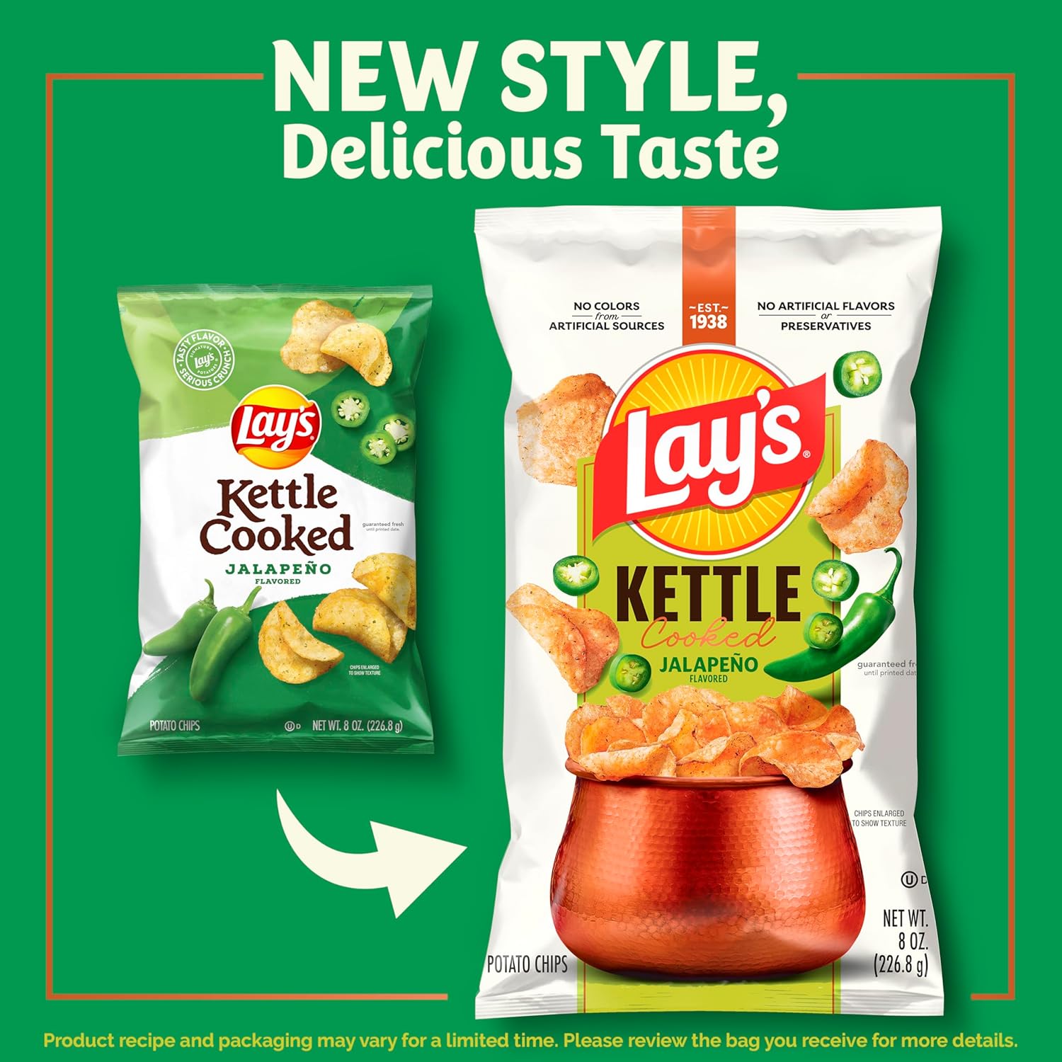 Lay's Kettle Cooked Jalapeno Potato Chips, 12.5 Oz - Image 4