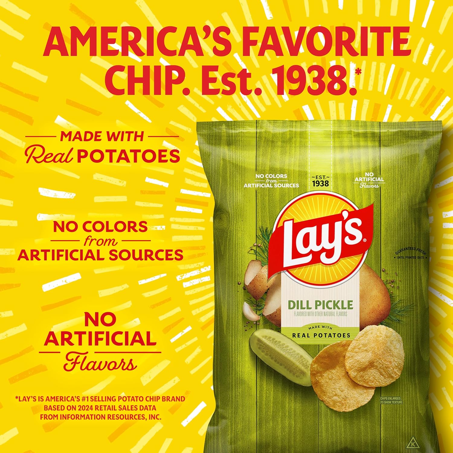 Lay's Potato Chips Dill Pickle Flavor, 7.75 Oz - Image 5