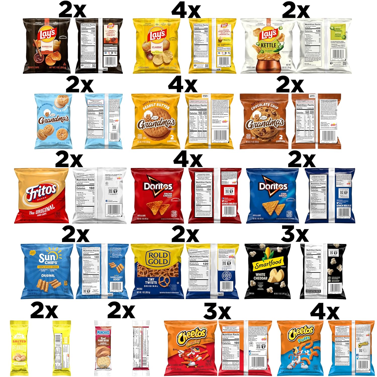 Frito-Lay Ultimate Classic Snacks Package, Variety Assortment of Chips, Cookies, Crackers, & Nuts, 0.56 ounces, (Pack of 40) (Packaging May Vary) - Image 3