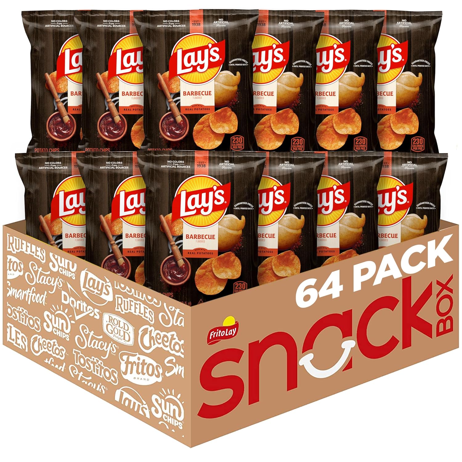 Lay's Potato Chips, Barbecue, 1.5 Ounce (Pack of 64)