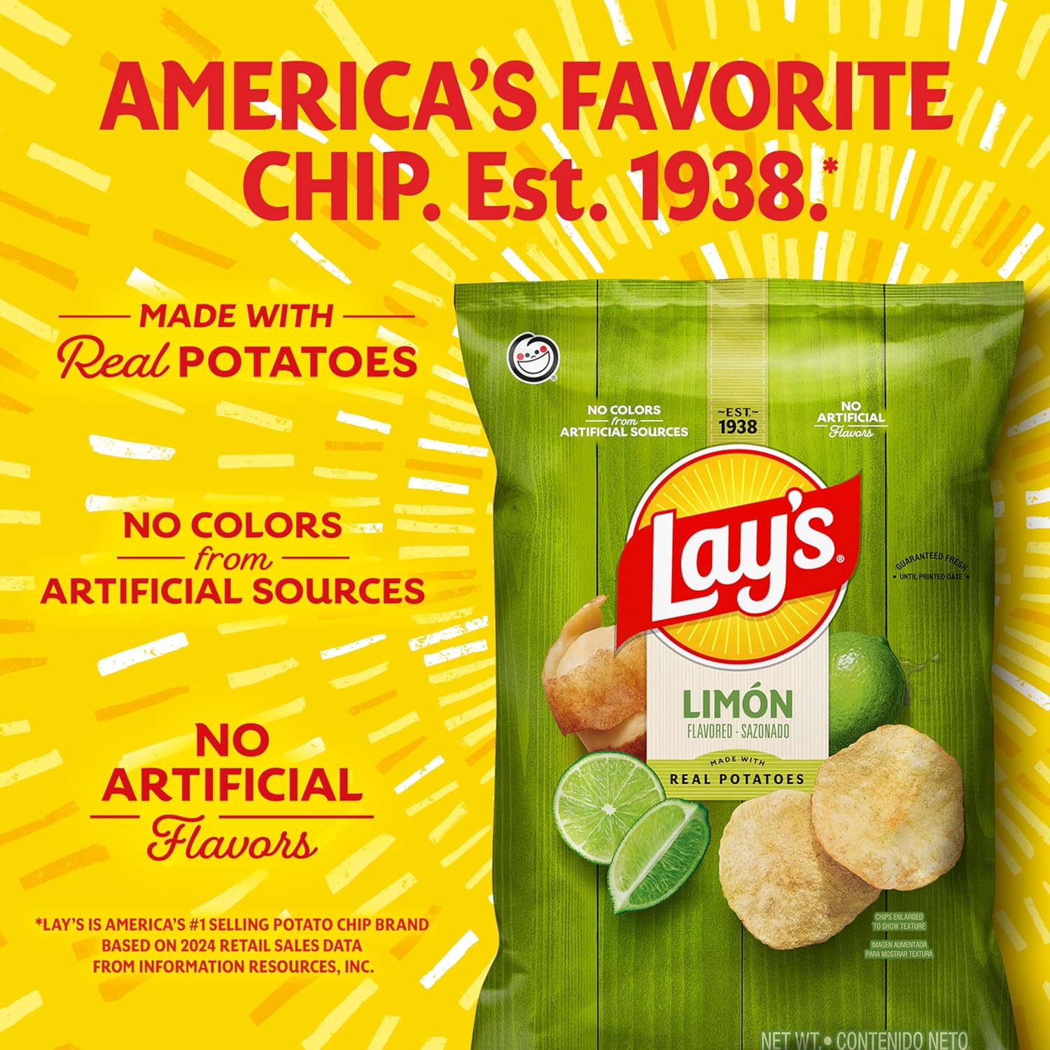 Lay's Potato Chips Limon, 12.5 Oz - Image 5