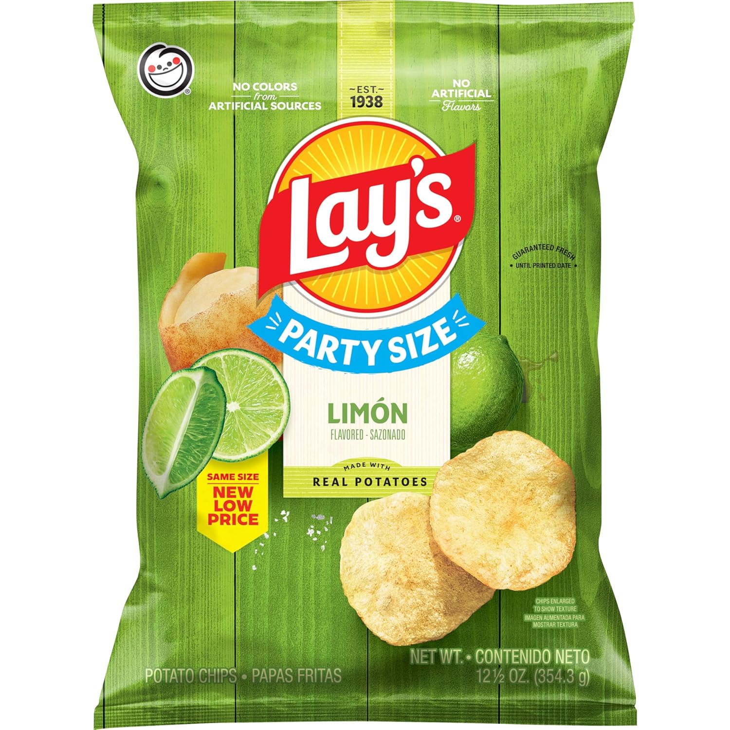 Lay's Potato Chips Limon, 12.5 Oz