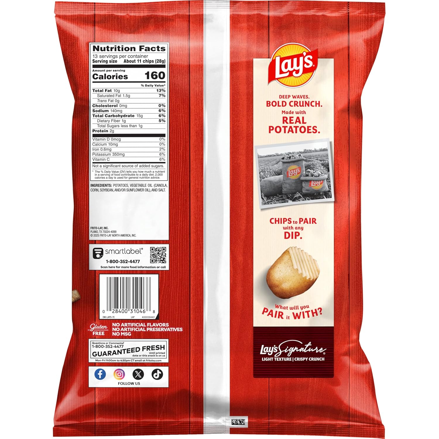 Lay's Potato Chips, Wavy, 13 Oz - Image 2