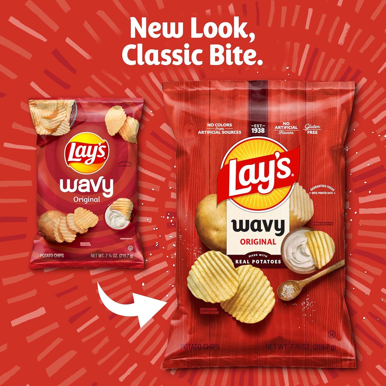 Lay's Potato Chips, Wavy, 13 Oz - Image 4