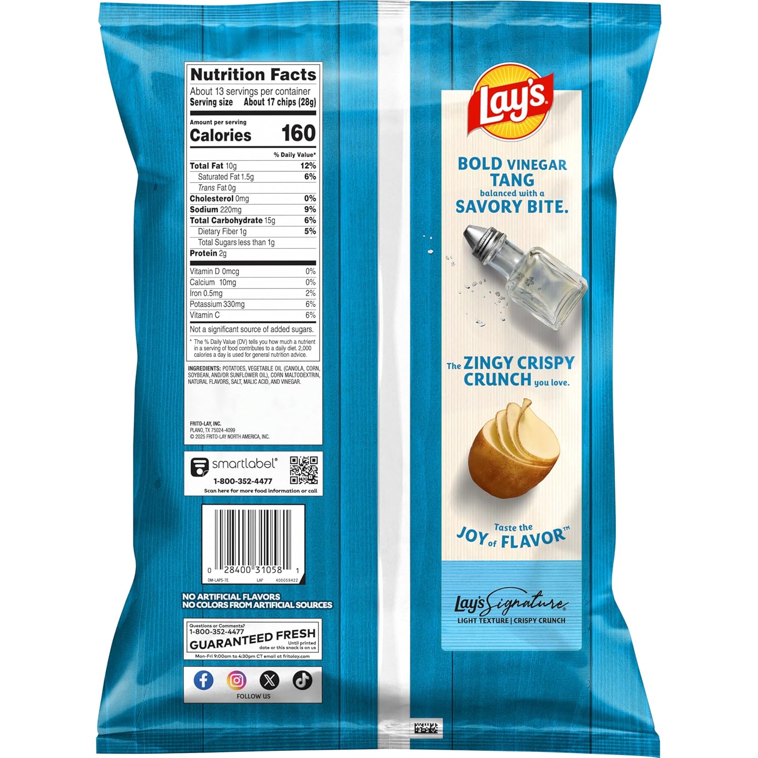 Lay's Potato Chips Salt & Vinegar, 12.5 Oz - Image 2