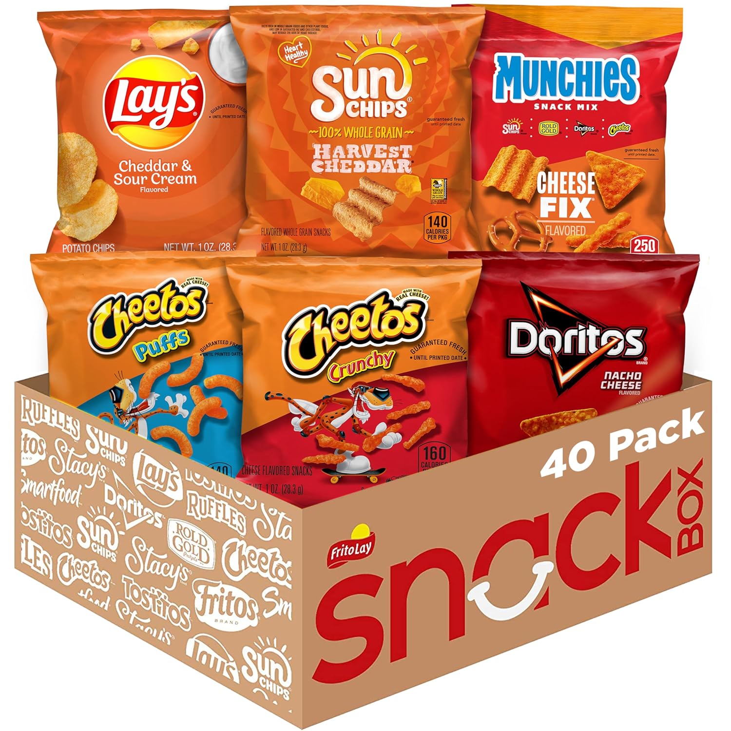 Frito Lay SPPPOA040133 Cheesy Mix Variety Pack, (Pack of 40)