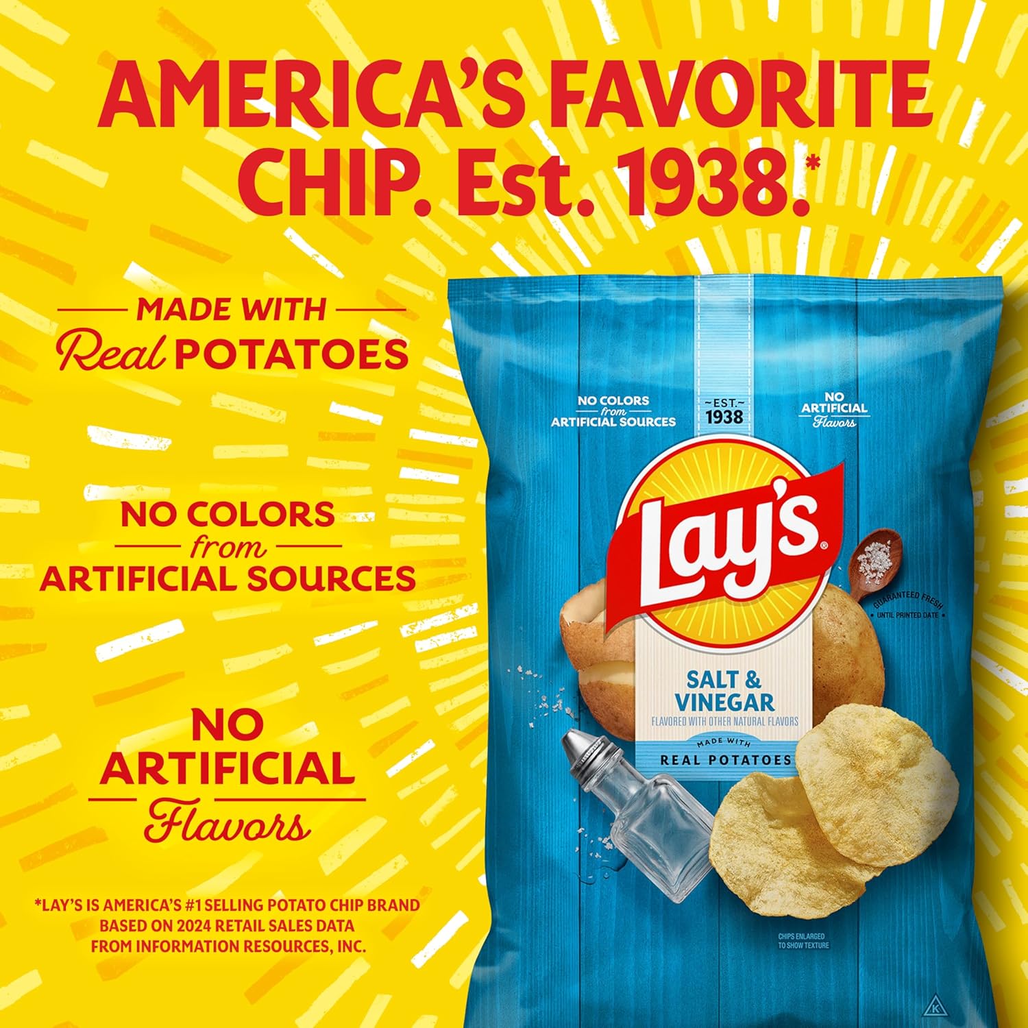 Lay's Potato Chips Salt & Vinegar, 12.5 Oz - Image 5